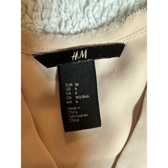 H&M Sleeveless Pink V Neck Top With Long Tail Sz 6 *Flaw Noted In Photo - Picture 6 of 7
